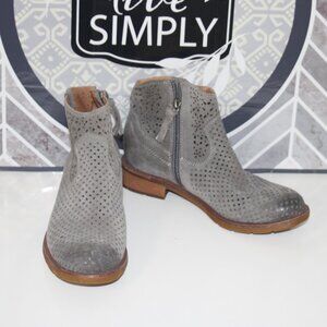 Sofft Gray Perforated Ankle Boots